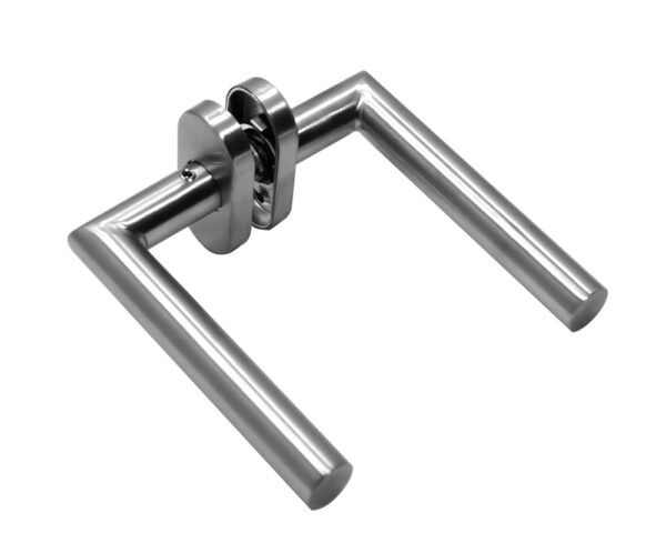 Maneta recta roscada oval inox (juego) 321011