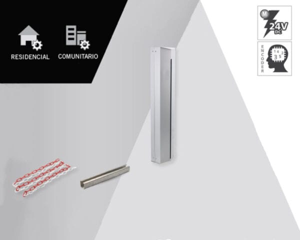 OMNI1 – Kit de barrera de cadena electromecánica ERREKA con cadena de 8 m y guía de 4 m