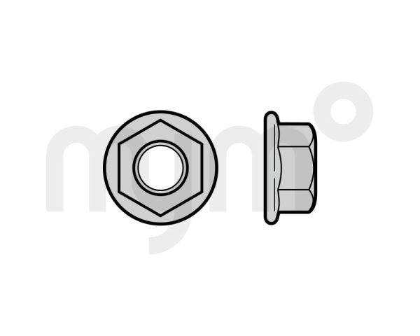 Tuerca hexagonal M6 con apoyo de dientes de bloqueo y brida, galvanizada de Hörmann