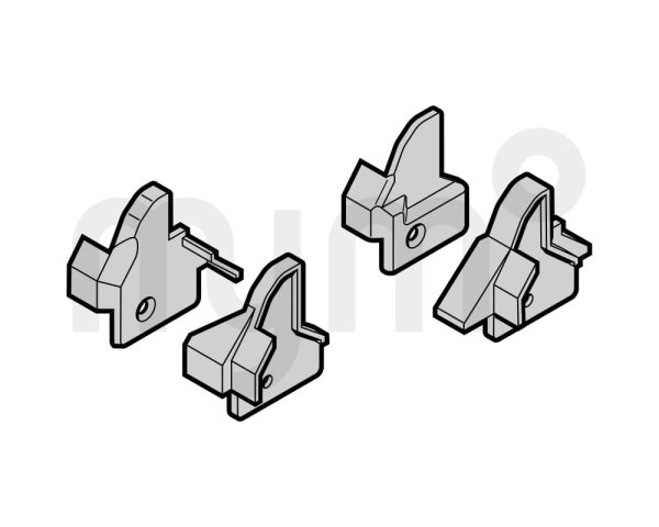 Set: Caperuzas antipinzamiento para puerta peatonal incorporada con bisagras Roton DIN derecha, sin lacar de Hörmann
