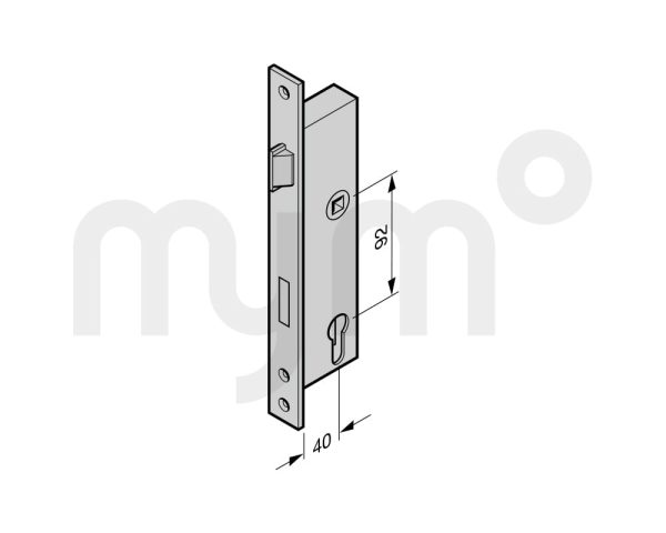 Cerradura encastrable de perfil tubular (40/ 92/9), gatillo girable, KFV Bombín, DIN izquierda, DIN derecha de Hörmann
