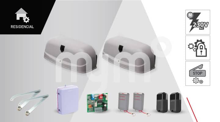 KIT MOTORES ERREKA ARC BLOQUEADOS BRAZO ARTICULADO PARA PUERTAS BATIENTES DE HASTA 250 KG Y 2M POR HOJA