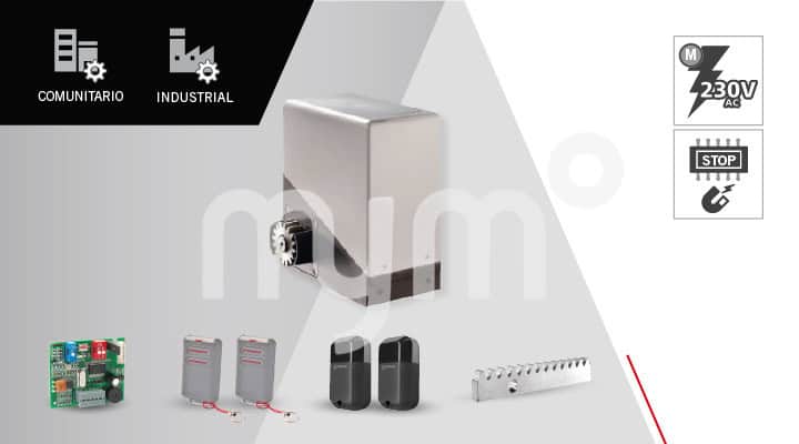 KIT MOTOR ERREKA TORO PARA PUERTAS CORREDERAS DE HASTA 1800 KG