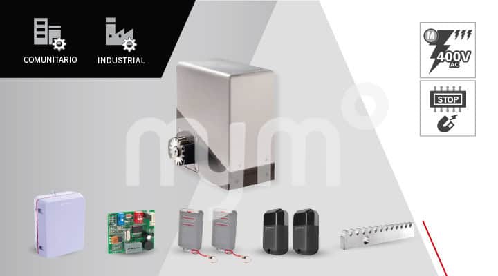 KIT MOTOR ERREKA TORO PARA PUERTAS CORREDERAS DE HASTA 2500 KG