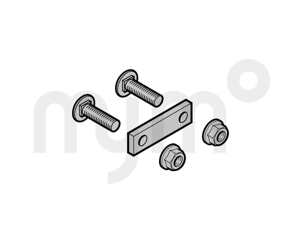 Set: anclaje de placa espaciadora: 1 × placa espaciadora, 2 × tornillos de cabeza redonda M8 × 22, 2 × tuercas hexagonales M8 Hörmann 3051815