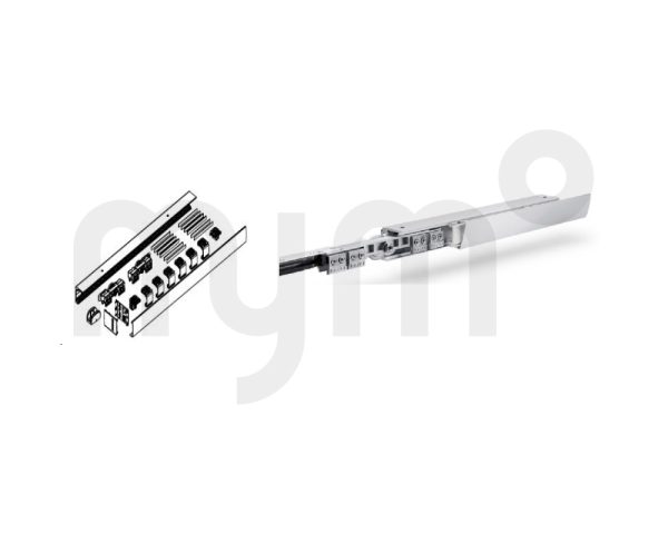 Set Levolan 60 con fijación a muro para puertas correderas de cristal hasta 60kg longitud 1650mm - Acabado Plata EV1 147164